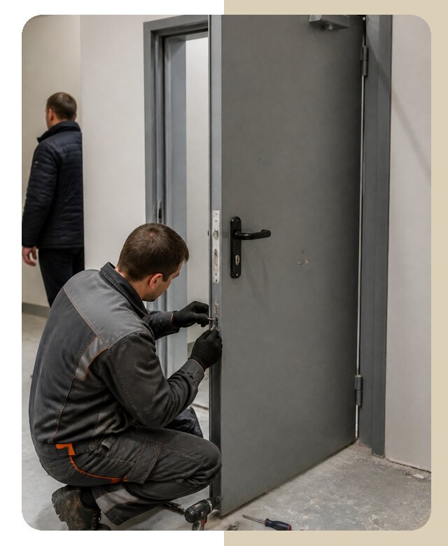 Ремонт противопожарной двери в Костомукше по цене 6631 р. | Дверной